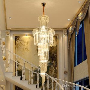 Modern Luxury Large Gold Pendant Crystal Chandelier Lighting .