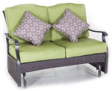 Amazon.com: Outdoor Loveseat Glider Bench with 2 Cushions and 2 .