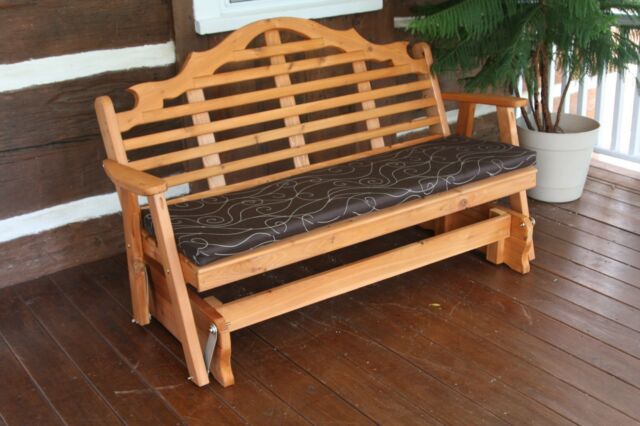 4' Quality Lowback Glider Bench - Real Wood - Made In USA for sale .