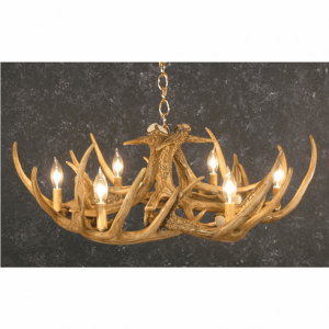 Whitetail 9 Deer Antler Chandelier - Low Ceiling Lighti