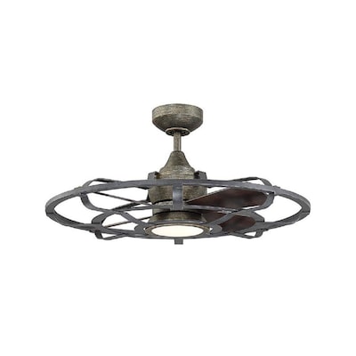 26-in Brown Integrated LED Indoor/Outdoor Ceiling Fan with Light .