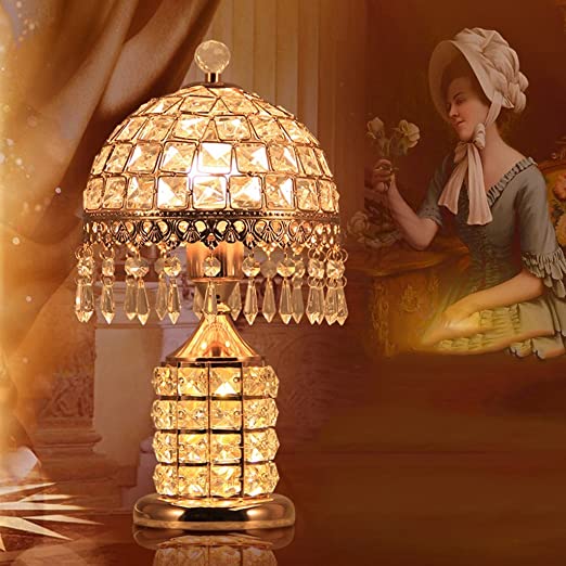 Amazon.com: Crystal Lamp Bedroom Bedside Table Lamp Lamp Luxury .