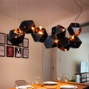 Multi Light LED Chandelier Black and Gold High Brightness Metal .