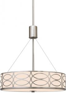 Kira Home Sienna 18" 3-Light Metal Drum Chandelier + Glass .