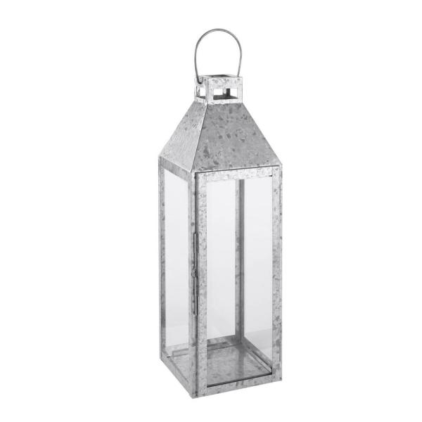 Hampton Bay 22 in. Galvanized Metal and Glass Outdoor Patio .