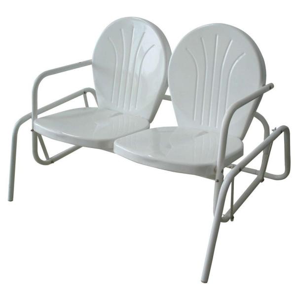 AmeriHome Double Seat Glider Patio Chair for Indoor/Outdoor Use .