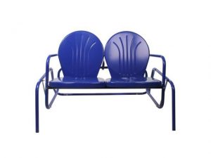 Outdoor Metal Glider Bench Retro Porch Yard Patio Double Garden .