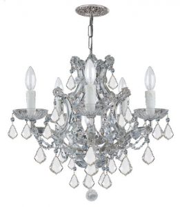 Crystorama Maria Theresa 6-Light 17" Mini Chandelier in Polished .