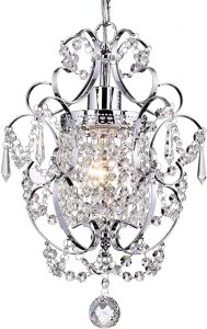 Crystal Mini Chandelier Lighting 1 Light Chrome Chandeliers Iron .