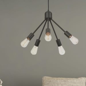 Shop Porch & Den Cinnabar 5-light Black Mini Sputnik Chandelier .