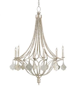 Currey & Company 9343 Lavinia 6 Light 30 inch Grecian Silver Leaf .