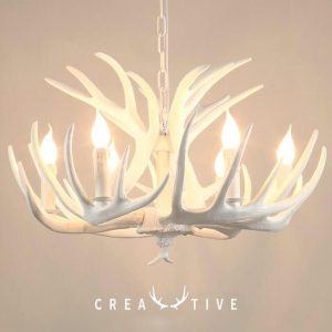 Modern White Chandeliers Creative Candle Antler Chandelier .