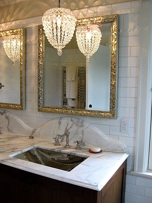 Beautiful Baths | Bathroom chandelier, Bathroom chandelier .