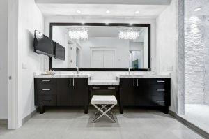 Black Double Vanity - Modern - bathroom - Beach Chic Desi