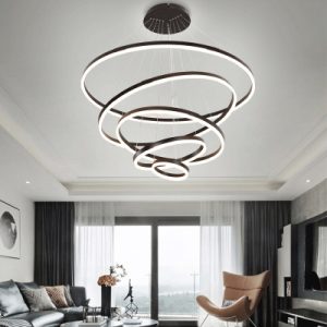 Black Modern Chandelier 4-Light/5-Light Santurn II LED Collection .