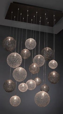 Modern chandelier...cool idea for a basement bar! | Modern .
