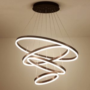 Black Modern Chandelier 4-Light/5-Light Santurn II LED Collection .