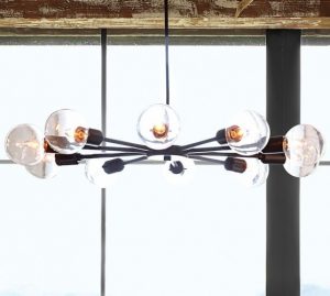 Mid Century Orb Chandelier | Low ceiling lighting, Dining room .