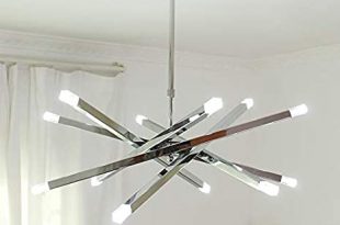 Modern Chrome Rod Star LED Pendant Lamp Ceiling Hanging Chandelier .
