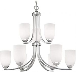 Modern Chrome Chandelier with Satin White Glass Shades - - Amazon.c