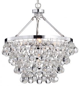 Modern Style Glass Crystal 5-Light Luxury Chandelier Chrome .