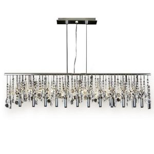 Modern 5-Light Linear Chrome Chandelier T40-361 - The Home Dep