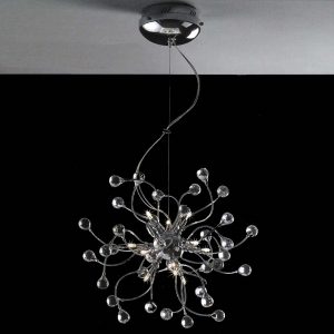 Brizzo Lighting Stores. 18" Sfera Modern Crystal Round Chandelier .