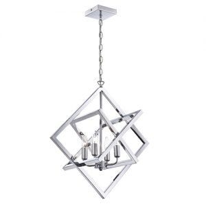 Lite Source Isidro Chrome Four Light Chandelier In Geometric .