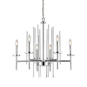 251 First Cooper Polished Chrome Six Light Chandelier | Chandelier .