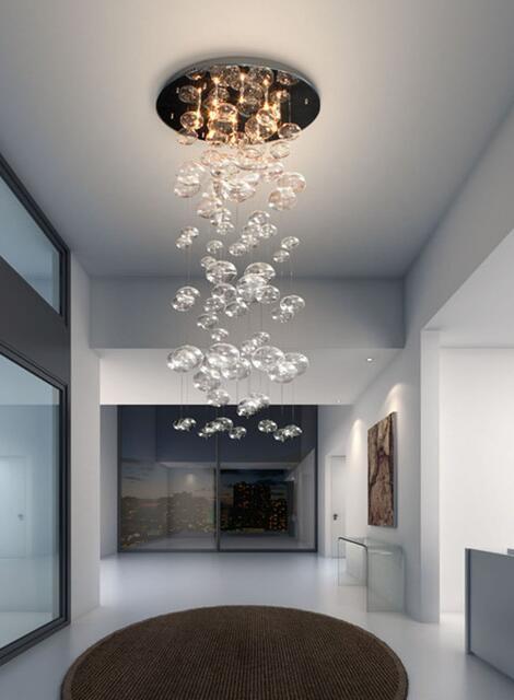 D23.6" x H47.3" Murano Due Bubble Glass Chandelier Modern Ceiling .