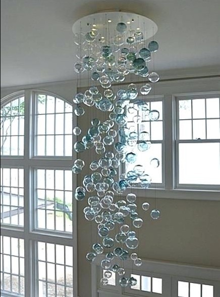 Modern Glass Chandelier Lighting LED Pendant Hanging Light Luxury .