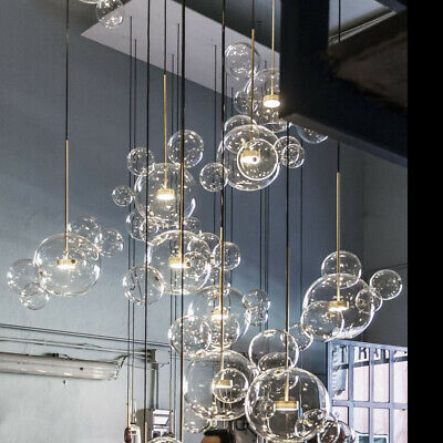 Modern LED Clear Glass Chandelier Restaurant Pendant Lamp Lighting .