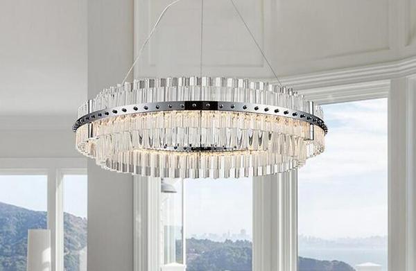 Buy Round Glass Chandelier - Modern Style Living Room Lighting at .