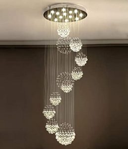 Moooni Modern Large 11 Sphere Spiral Crystal Chandelier Luxury .