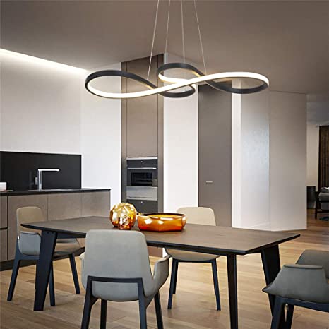 Modern LED Chandelier Acrylic Pendant Lighting Dimmable Kitchen .