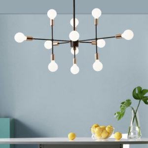 Mid Century Modern Radial Pendant Light Metal Multi Light .