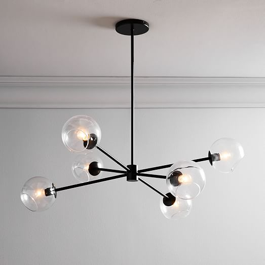 Staggered Glass 6-Light Chandelier - Clear | Chandelier lighting .