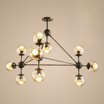 Amber Glass Hanging Lamp Designers Style Post Modern Metal 10 .