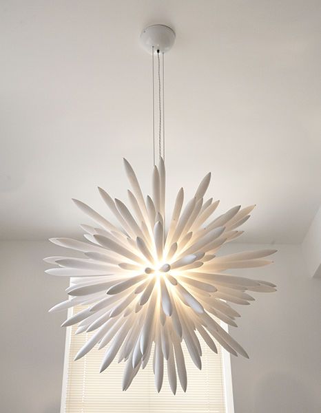 Very cool white starburst pendant light. Chandelier | Modern .