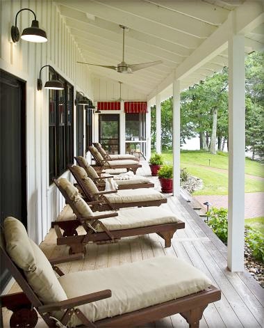 Wall Sconces, Modern Ceiling Fan Team Up in Outdoor Space .