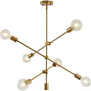 Amazon.com: Sputnik Chandelier Lighting Fixture 6 Light Brushed .