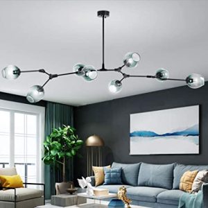 LUOLAX Modern Pendant Light Glass Chandelier with 8 Lights Fixture .