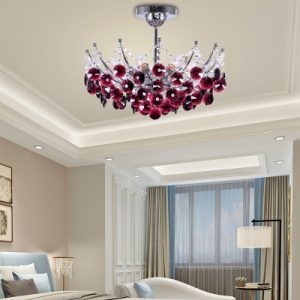 Wine Red/Amber/Dark Gray Semi Flush Ceiling Light Contemporary .