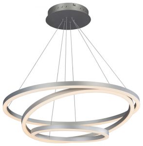 Tania Trio Circular LED Chandelier, Silver - Modern - Chandeliers .