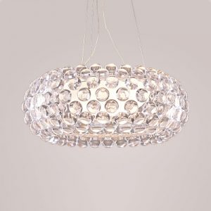 Modern Oval Chandelier Clear Crystal 1 Light Silver Adjustable .