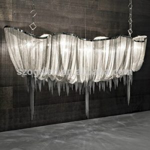 Modern Tassel Silver Chandelier / Decorative Chainmail Chandelier .