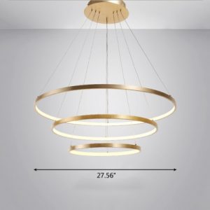 Ultra Modern Gold Finish Small/Large Halo LED Chandelier Brushed .