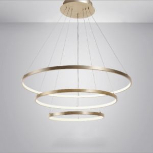 Ultra Modern Gold Finish Small/Large Halo LED Chandelier Brushed .