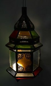 Glass Lantern Lamp Moroccan Indoor Outdoor Electric Candlelit MED .