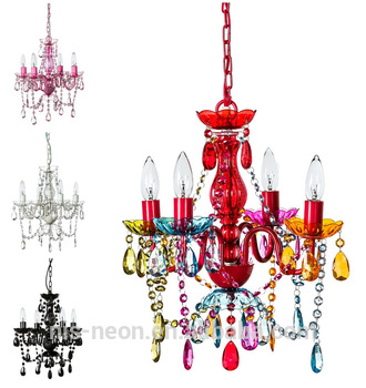 5 light Multi Coloured Gypsy Crystal Chandelier Ceiling Light for .